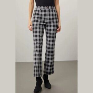 Reformation Black and White Plaid Straight Leg Pants